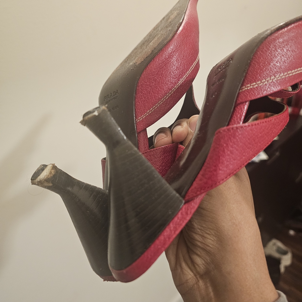 Prada Red Leather Heels - image 4